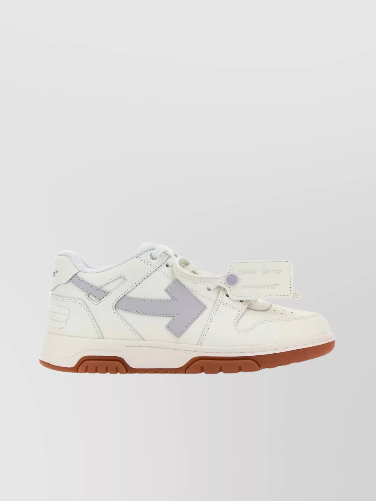 Shop Off-white Perforated Low-top Leather Sneakers In Grey