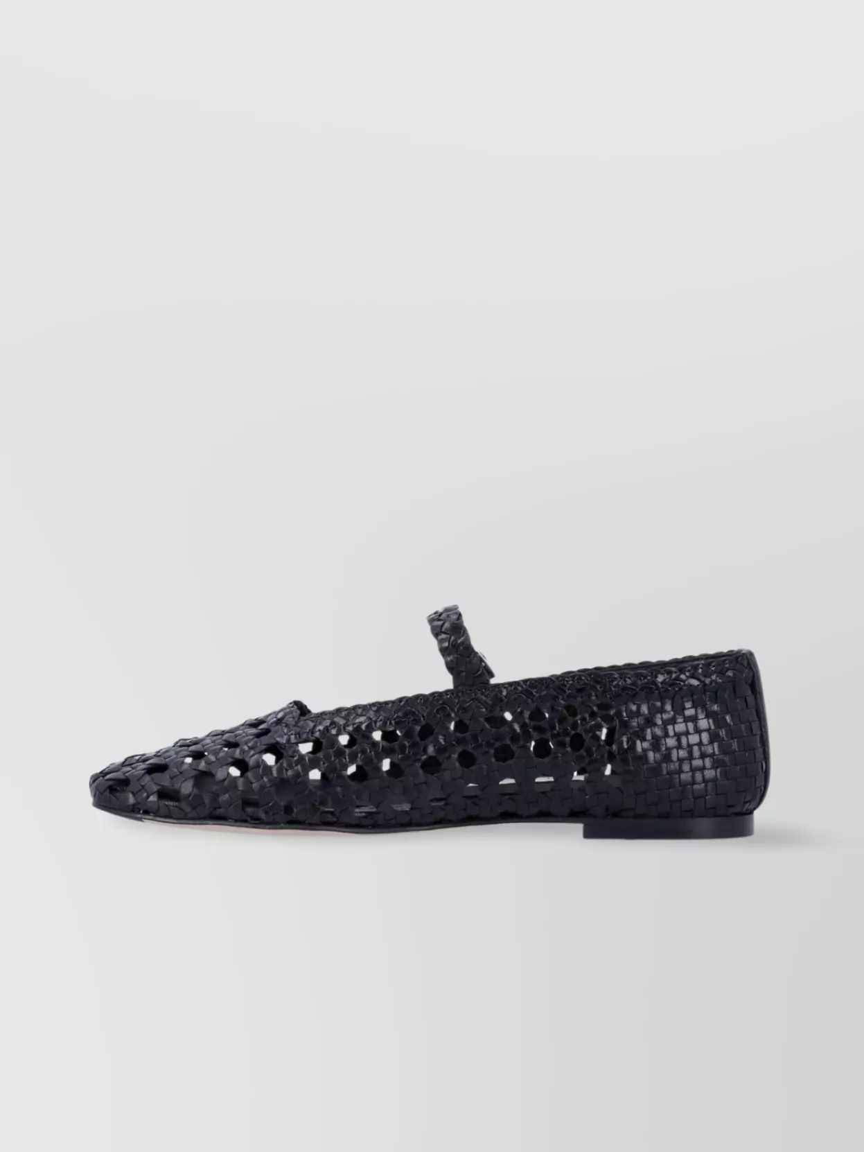 Shop Miista Woven Cut-out Ballerina Lace-up Shoes