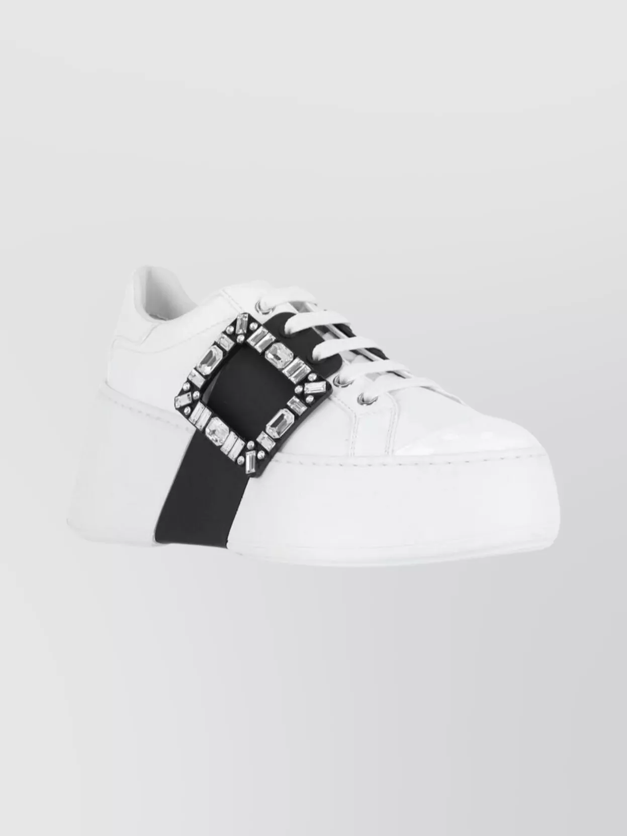 Roger Vivier Stylish Low Top Sneakers With Platform Sole In White