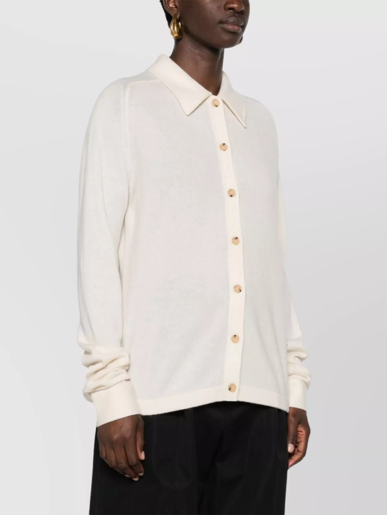 Totême Cashmere Knitted Shirt Buttoned Cuffs