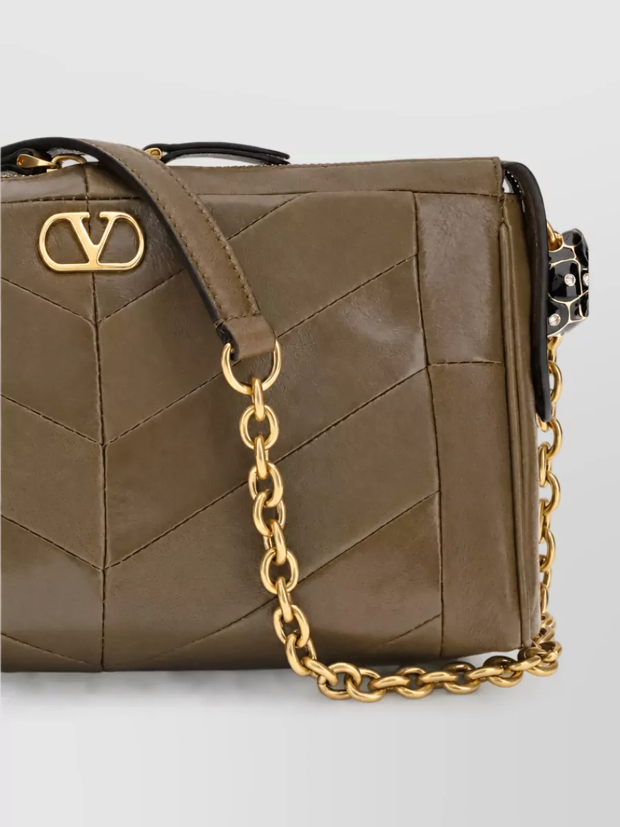 Valentino Garavani Panthea Small Leather Clutch Bag