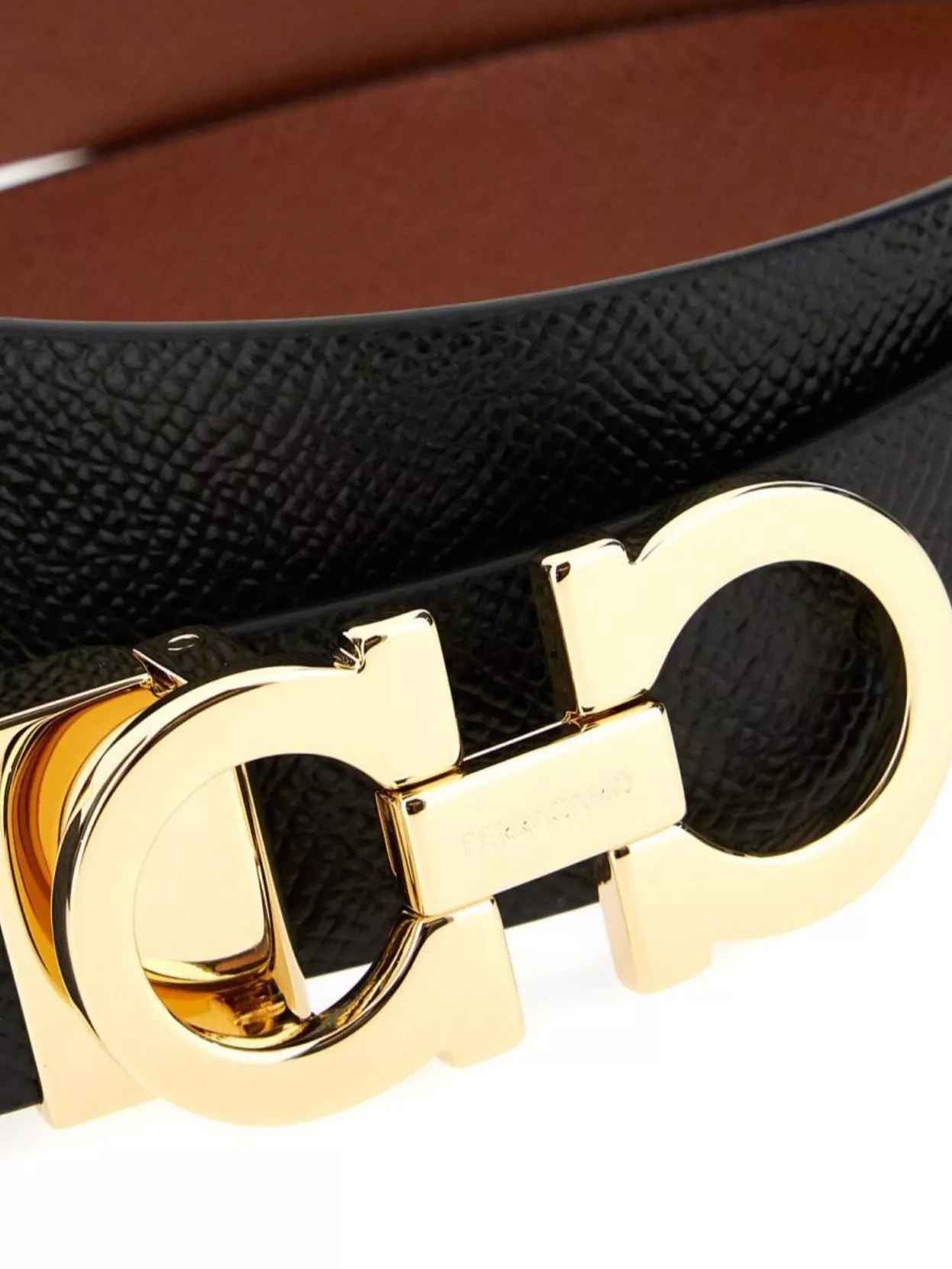 Ferragamo Leather Belt With Adjustable Length And Reversible Design