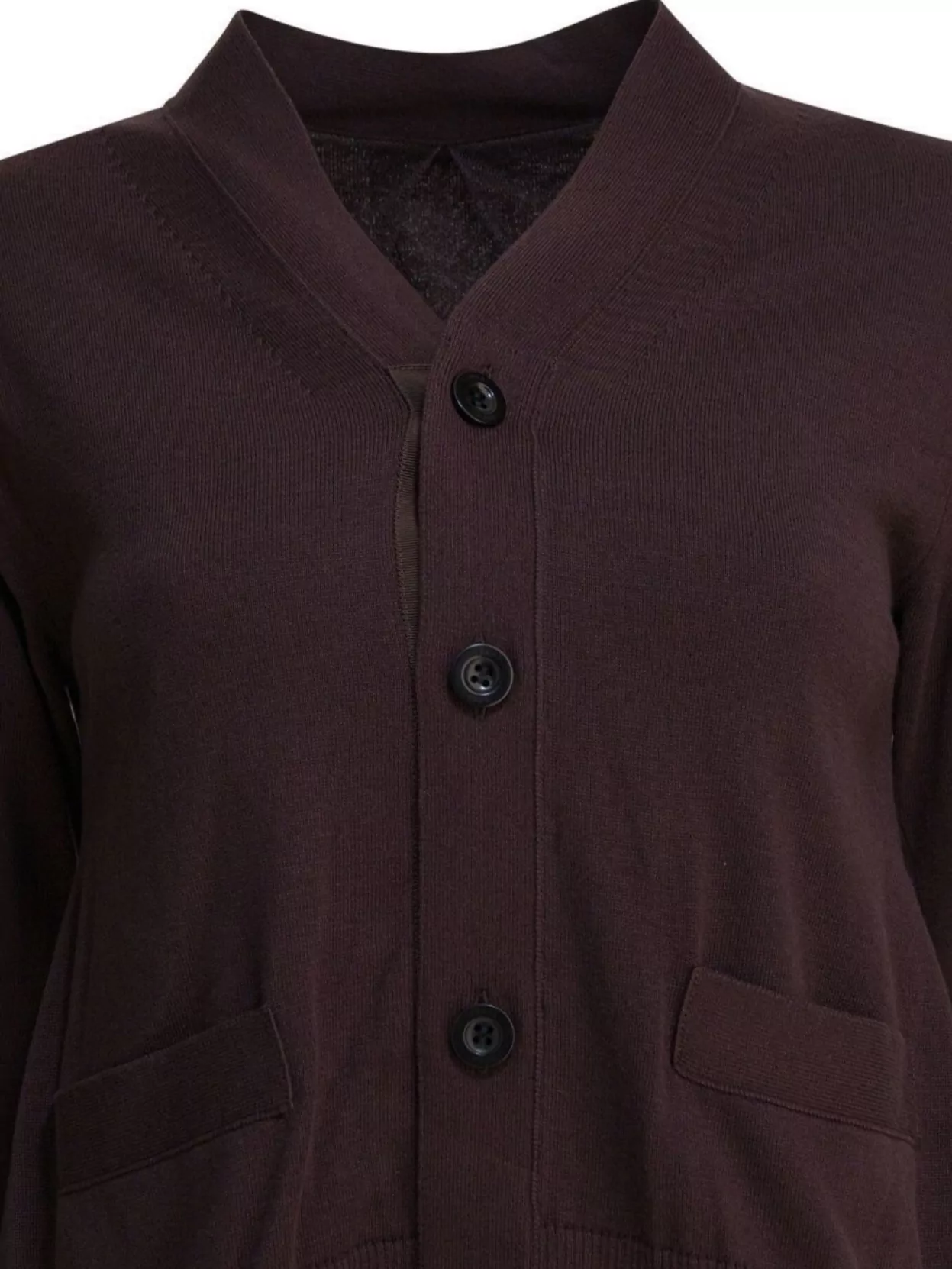 Sacai Knit Cardigan With Ribbed Cuffs And Front Pockets
