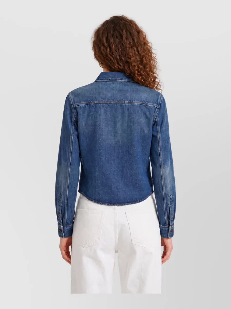 Saint Laurent Cropped Denim Shirt