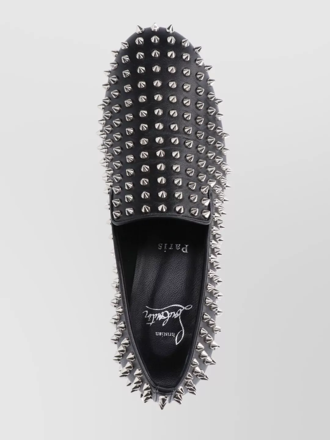 Christian Louboutin Heel Block Loafers With Studded Round Toe