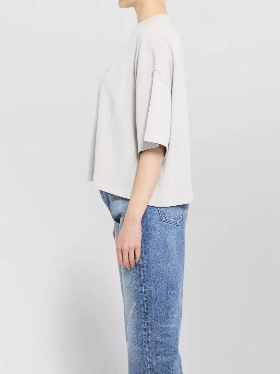 Jacquemus Cropped Oversized Cotton Jersey T Shirt