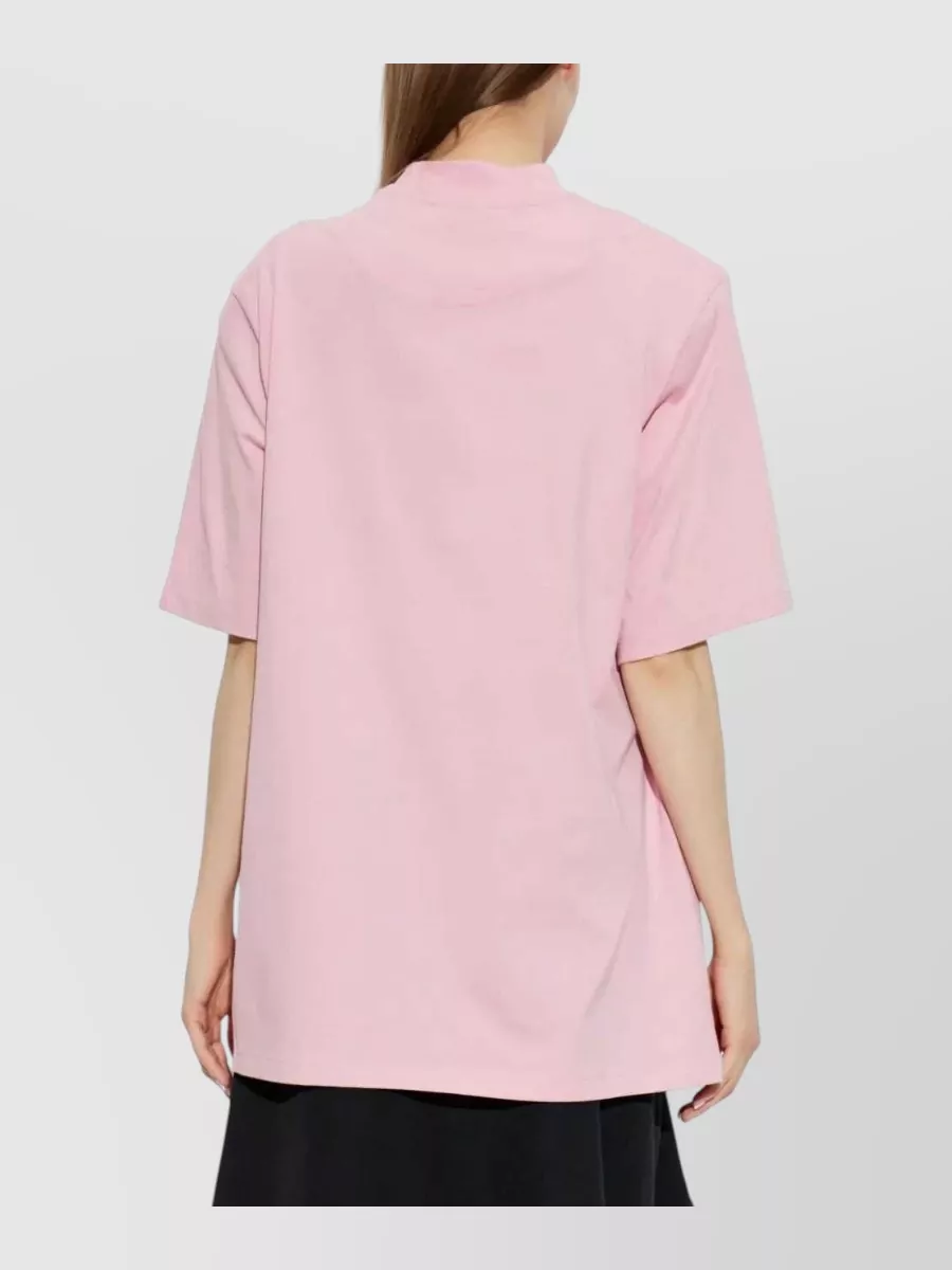 The Attico Logo-Print High-Neck Short-Sleeve T-Shirt