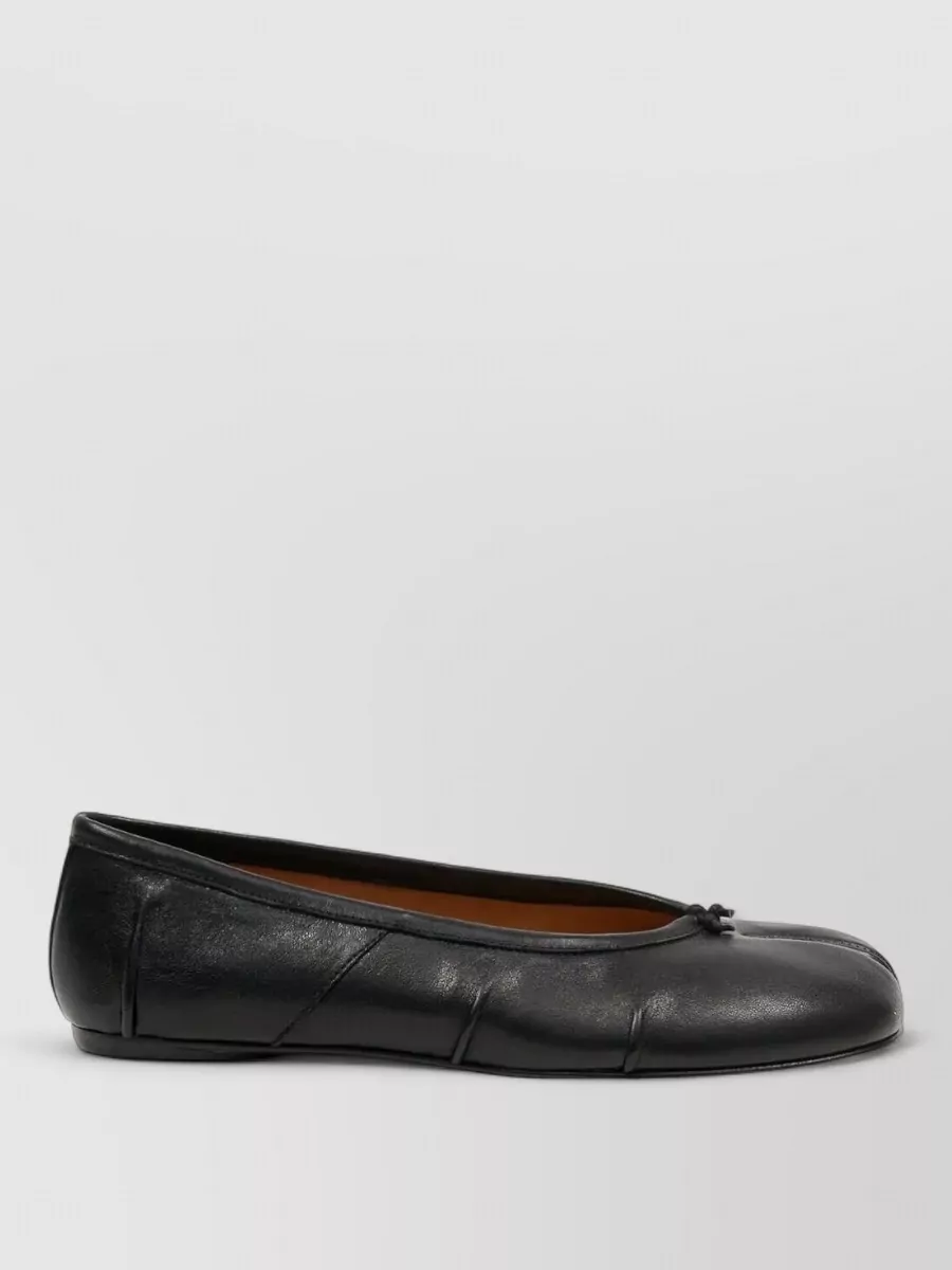 Maison Margiela Tabi Split Toe Leather Bow Ballerina Flats