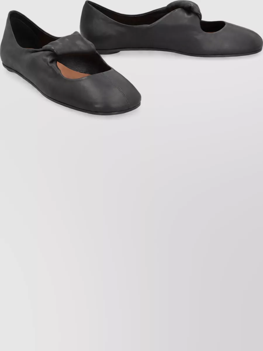 Mc Queen Leather Knot Front Mules In Black