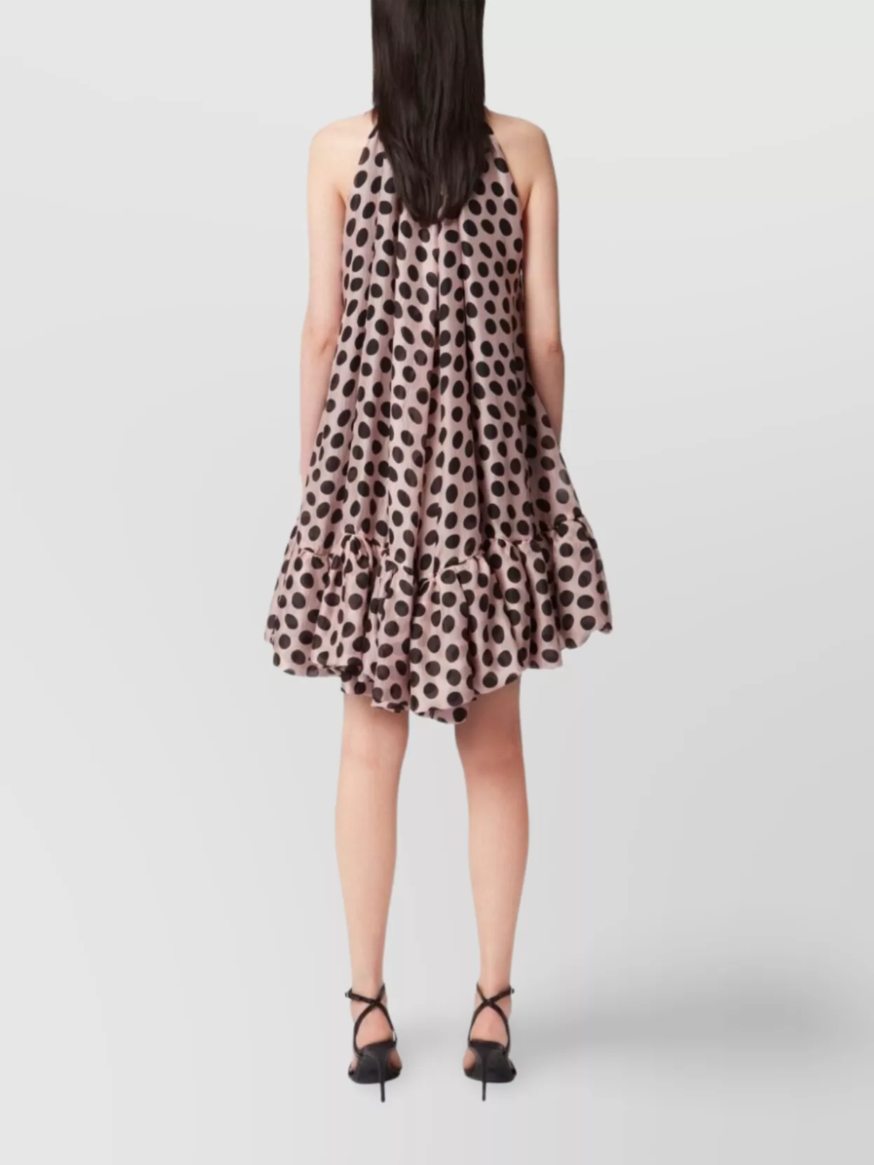 Nina Ricci Halterneck Peplum Hem Polka Dot Dress