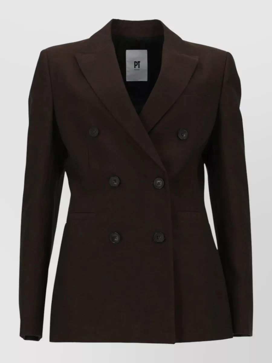 Pt Torino slim-fit linen cotton suit jacket