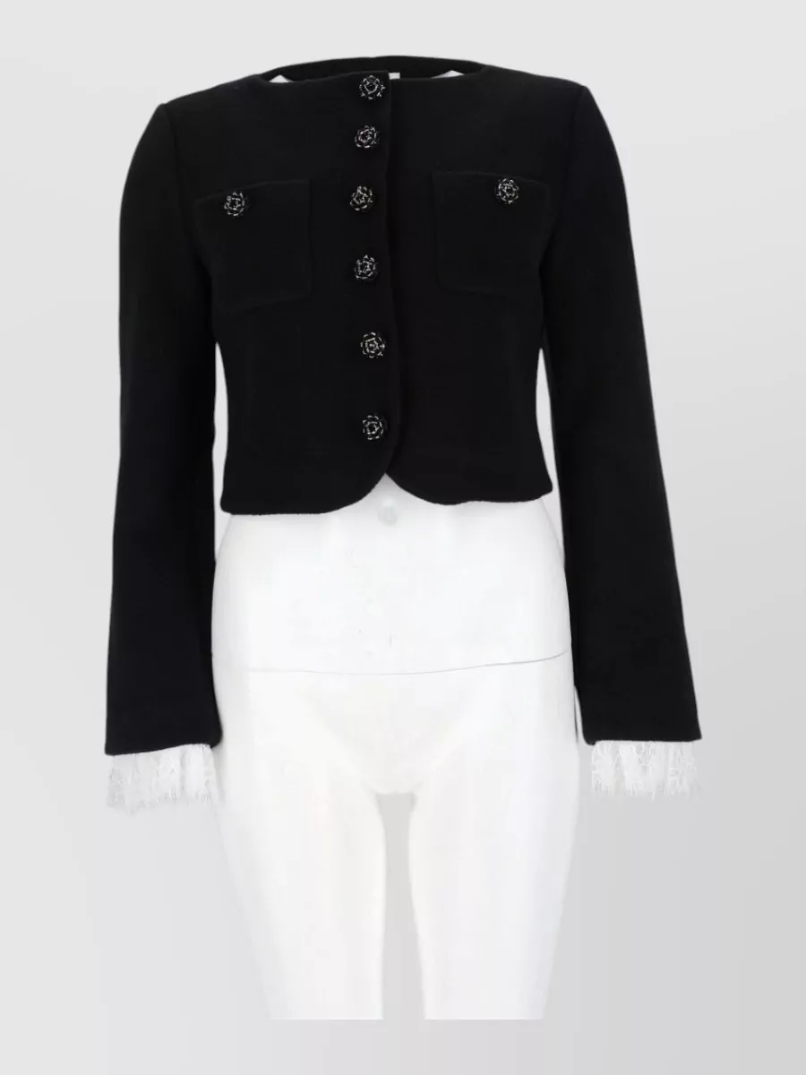 Self-Portrait cropped padded coat