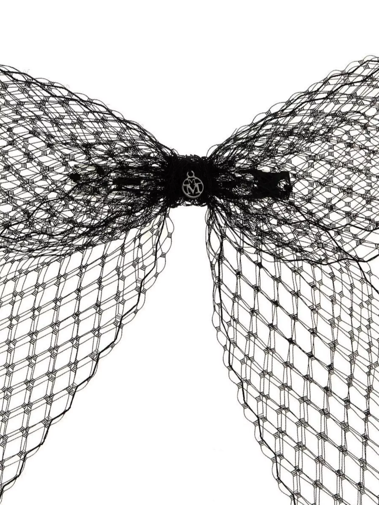 Maison Michel 'Aya' Hair Clip With Mesh Texture And Bow Design