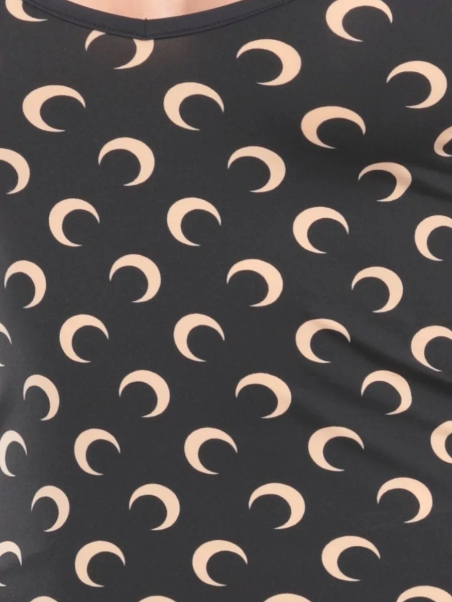 Marine Serre Moon Print Sleeveless V-Neck Tank Top