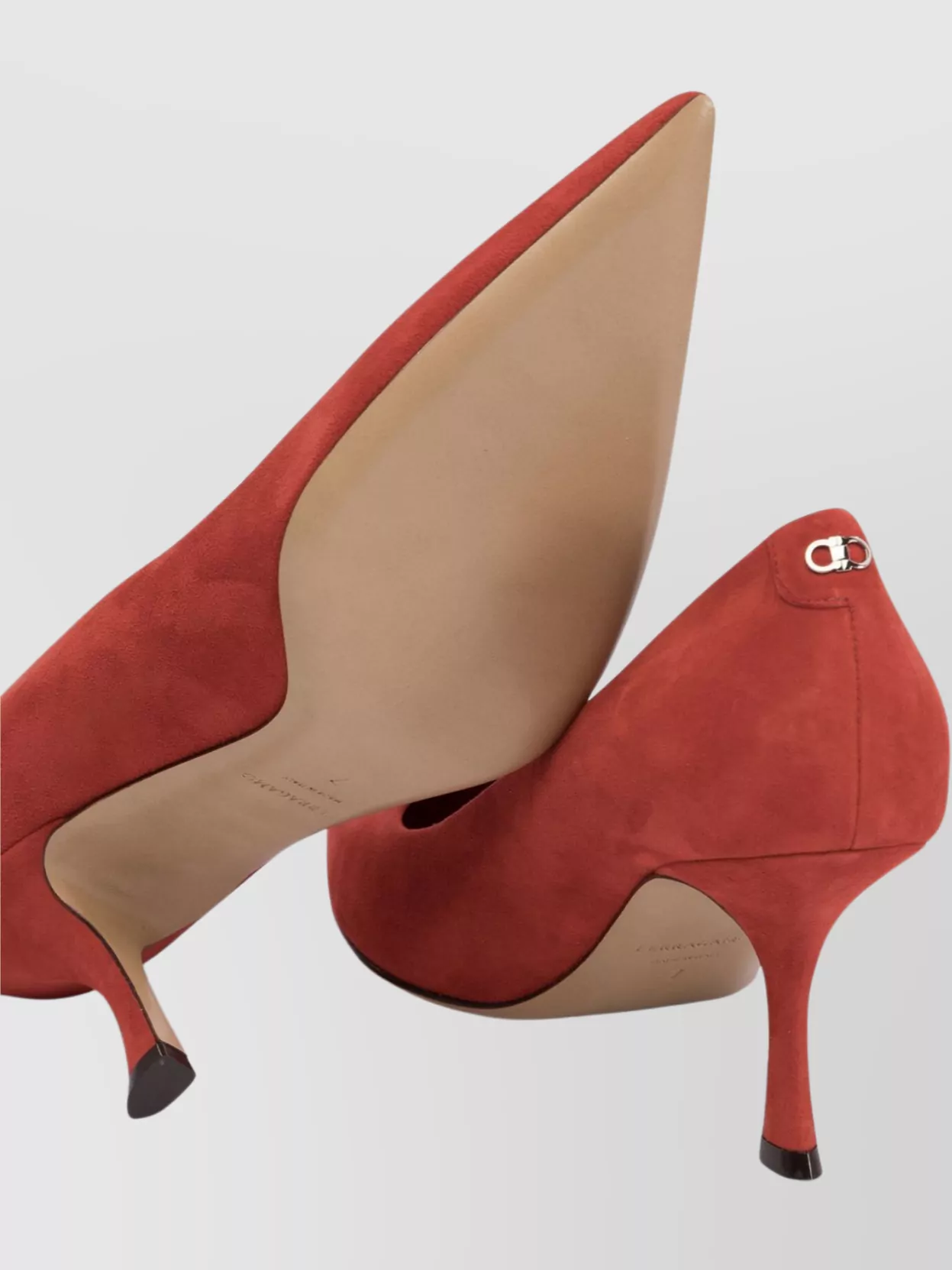 Ferragamo Pointed Toe Stiletto Heel Suede Pumps