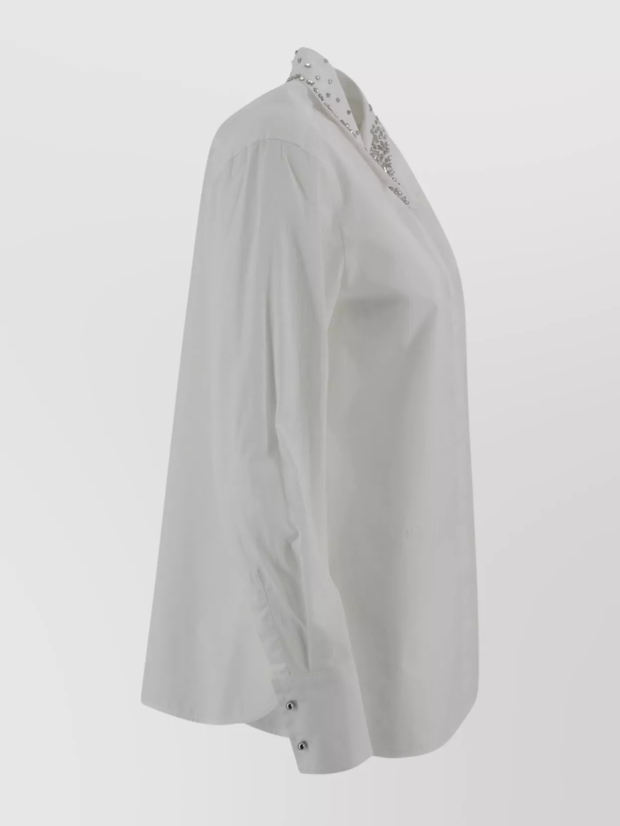 S Max Mara Crystal Embellished Poplin Shirt