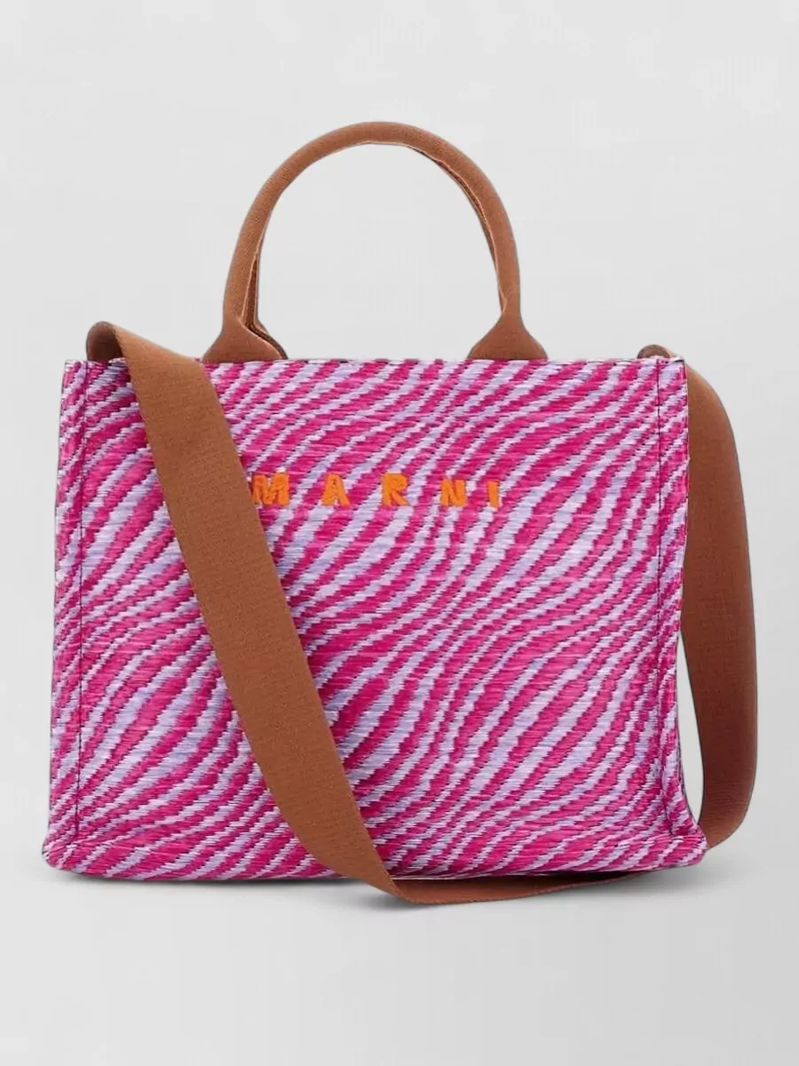 Marni basket small printed tote bag