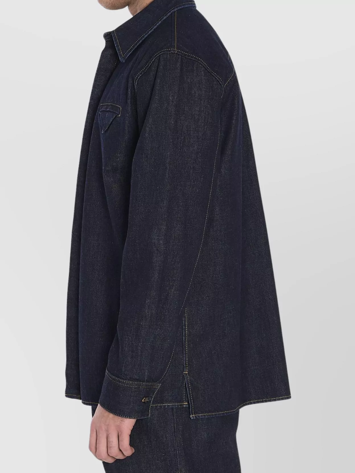 Bottega Veneta Denim Shirt Contrast Stitching