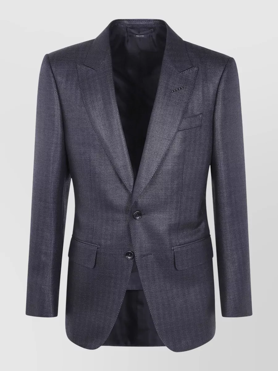 Tom Ford herringbone single-breasted suit jacket
