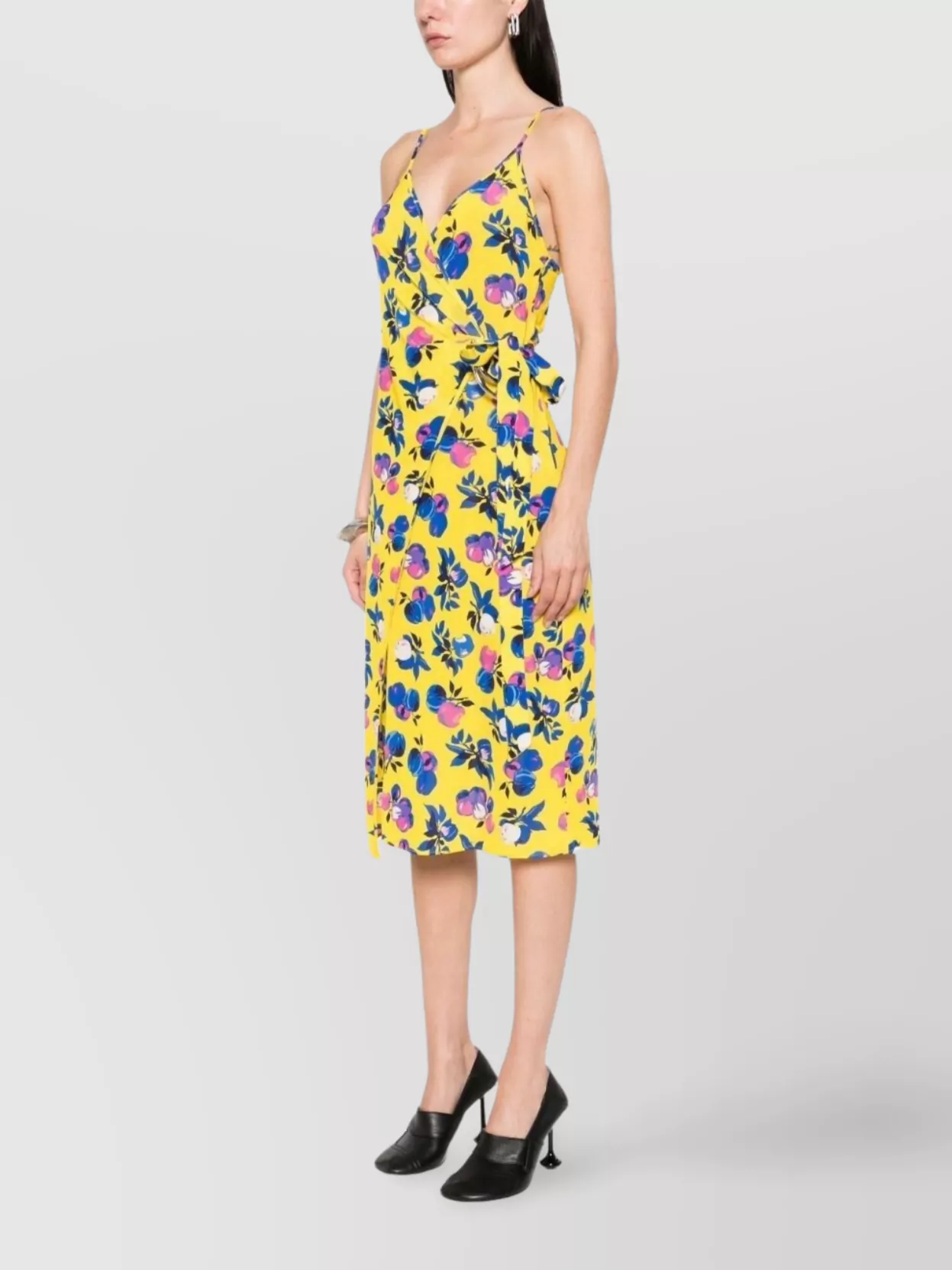 Coperni Floral Print Wrap Dress With Tie Waist