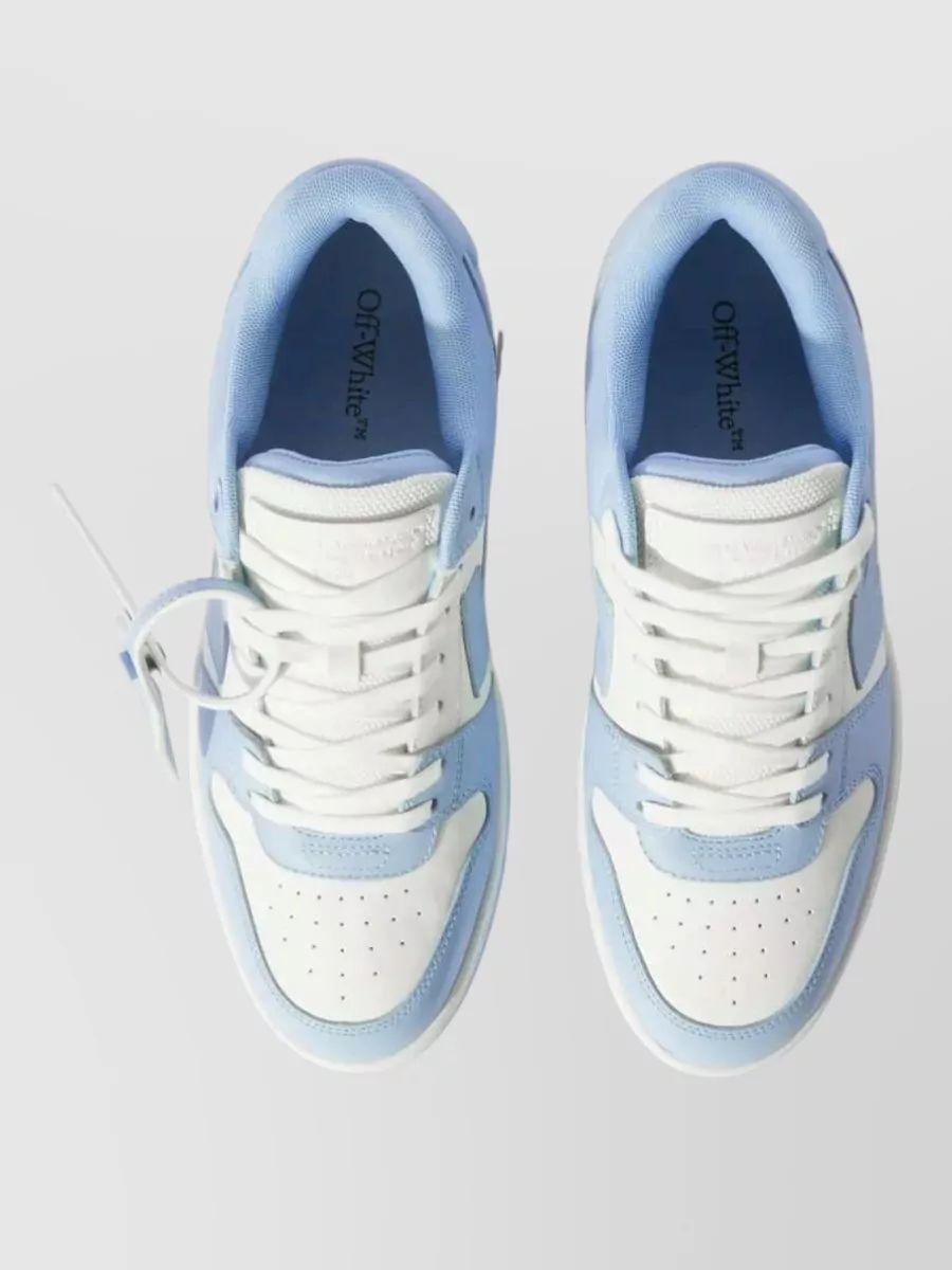 Off-White Leather Paneled Low-Top Sneakers