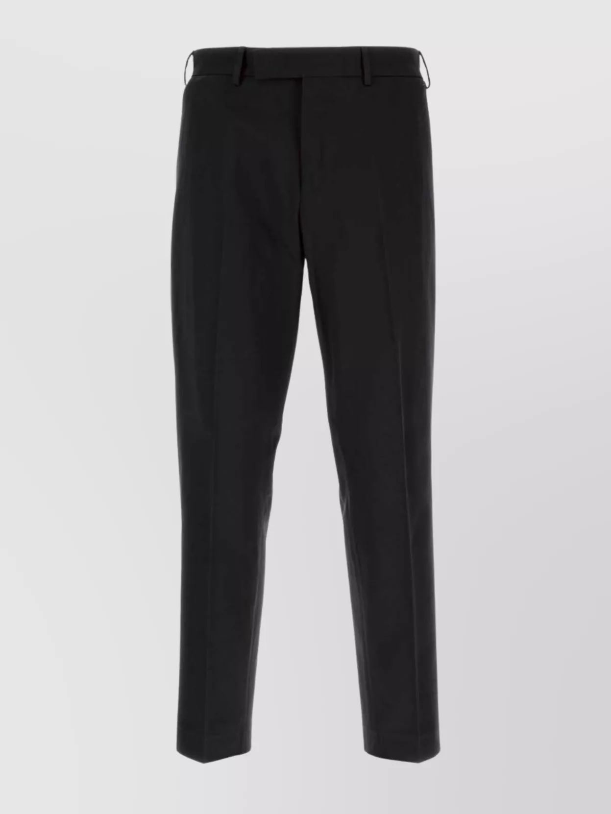 Pt Torino Cotton Trousers With Back Pockets And Belt Loops In Black