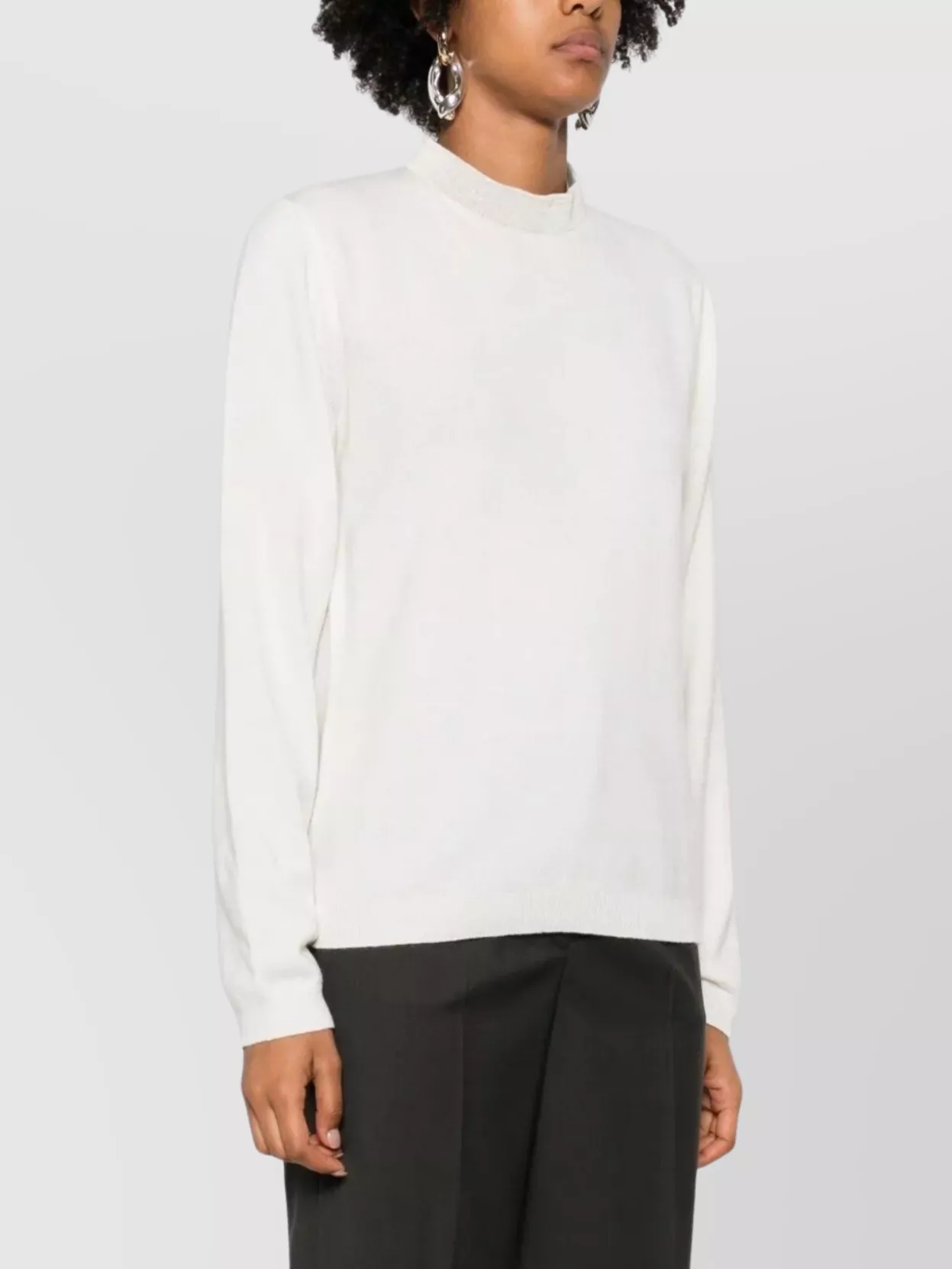 Fabiana Filippi Knitwear Long Sleeve Mock Neck Top