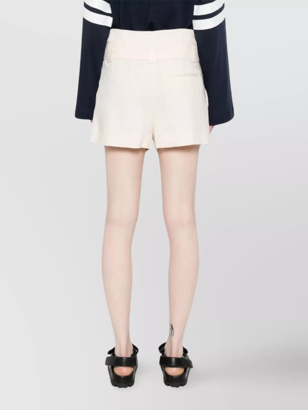 Msgm High Waist Belted Shorts With Pockets Detail