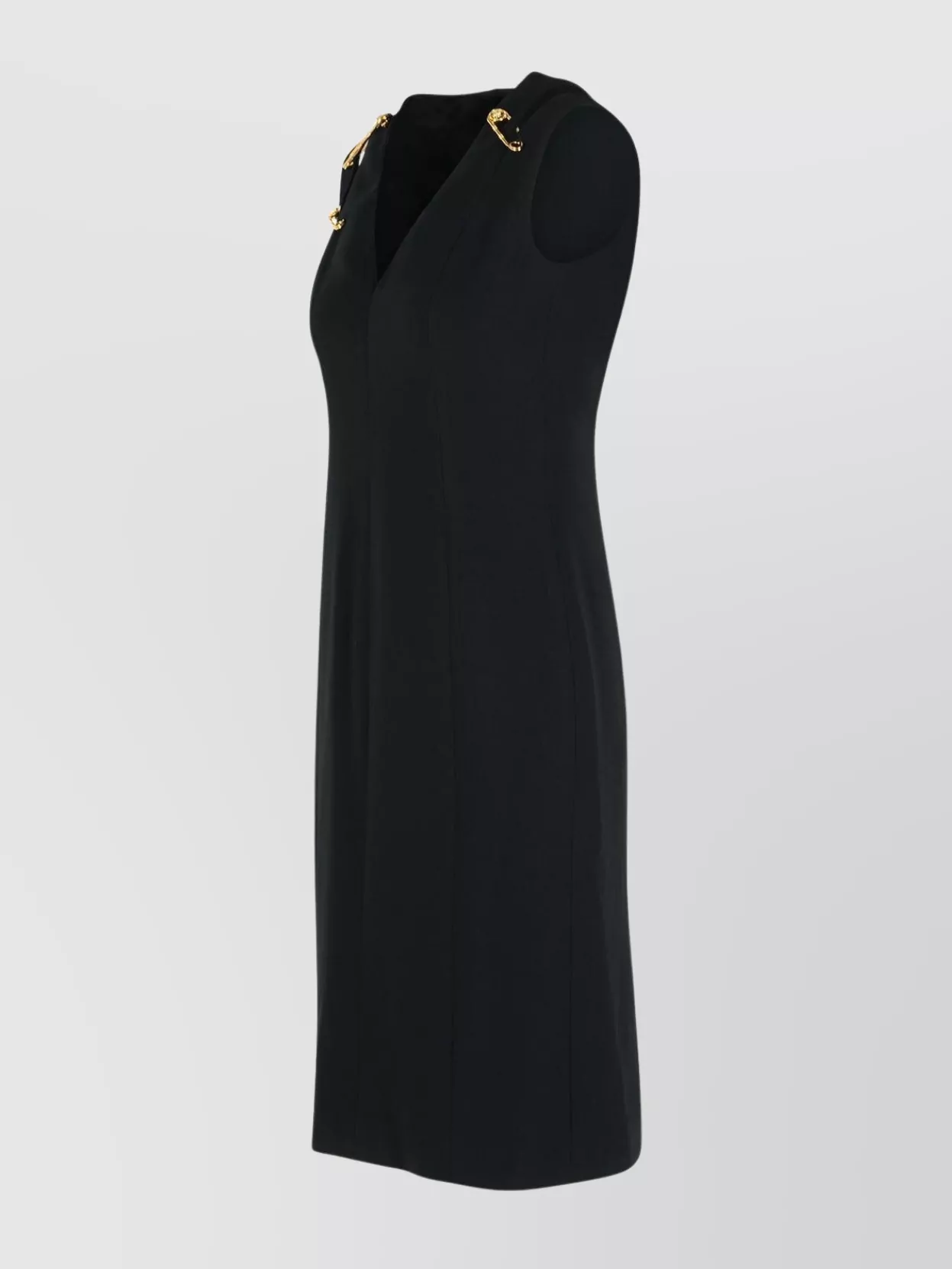 Versace Sleeveless V-Neck Knee-Length Fitted Dress