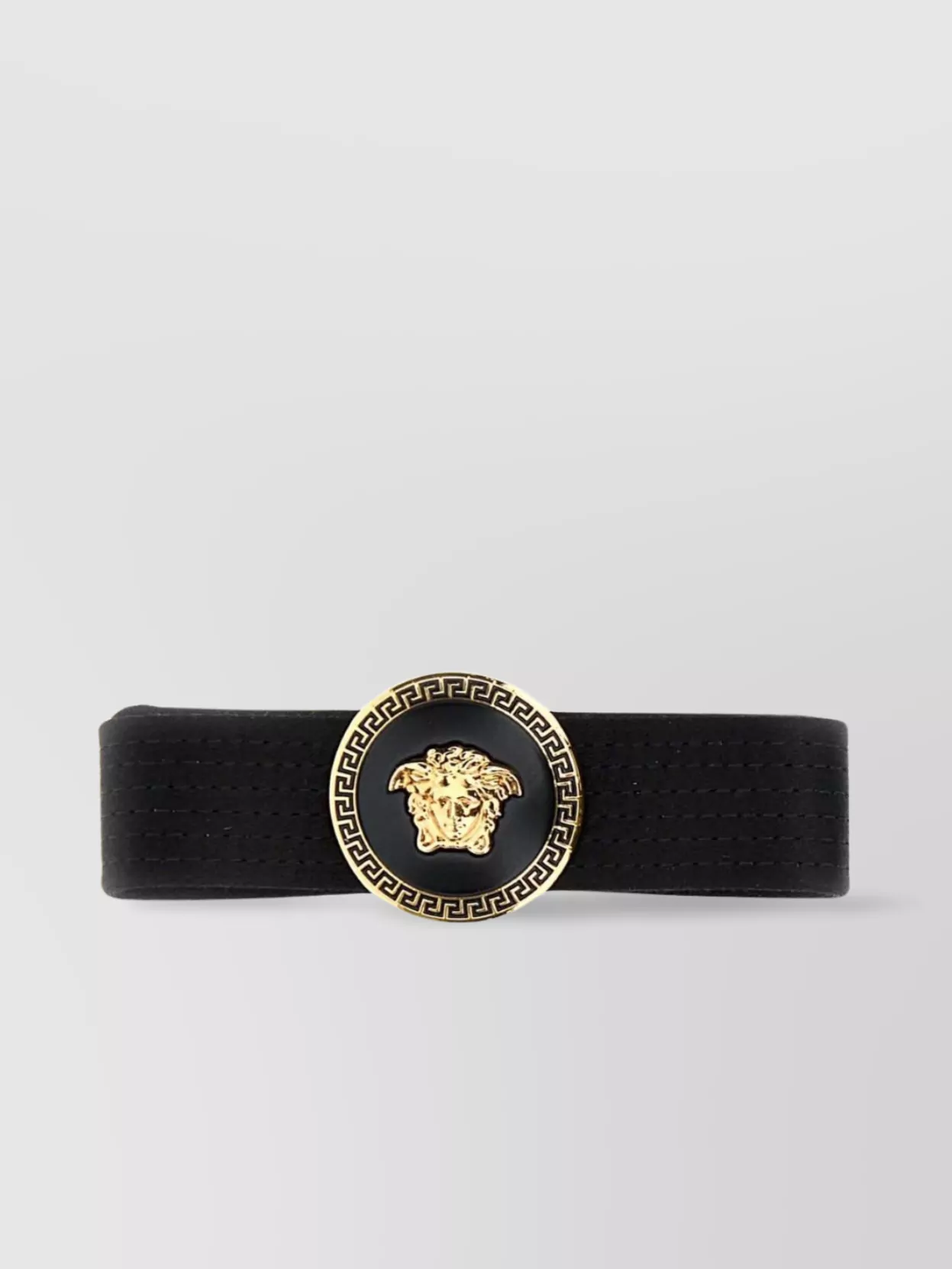 Versace Fabric Hair Clip Gold-tone Hardware In Black