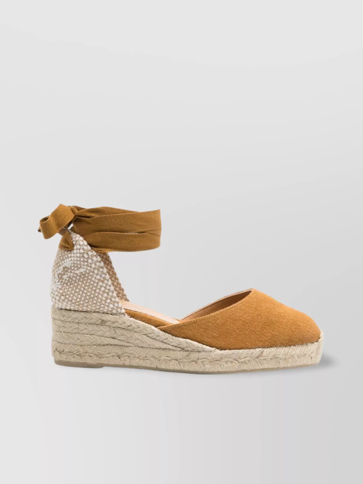 Castaã±er Textured Fabric Closed Toe Espadrille Wedge
