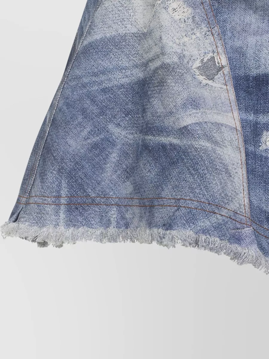 Roberto Cavalli Cotton Mini Dress Sleeveless Denim Look