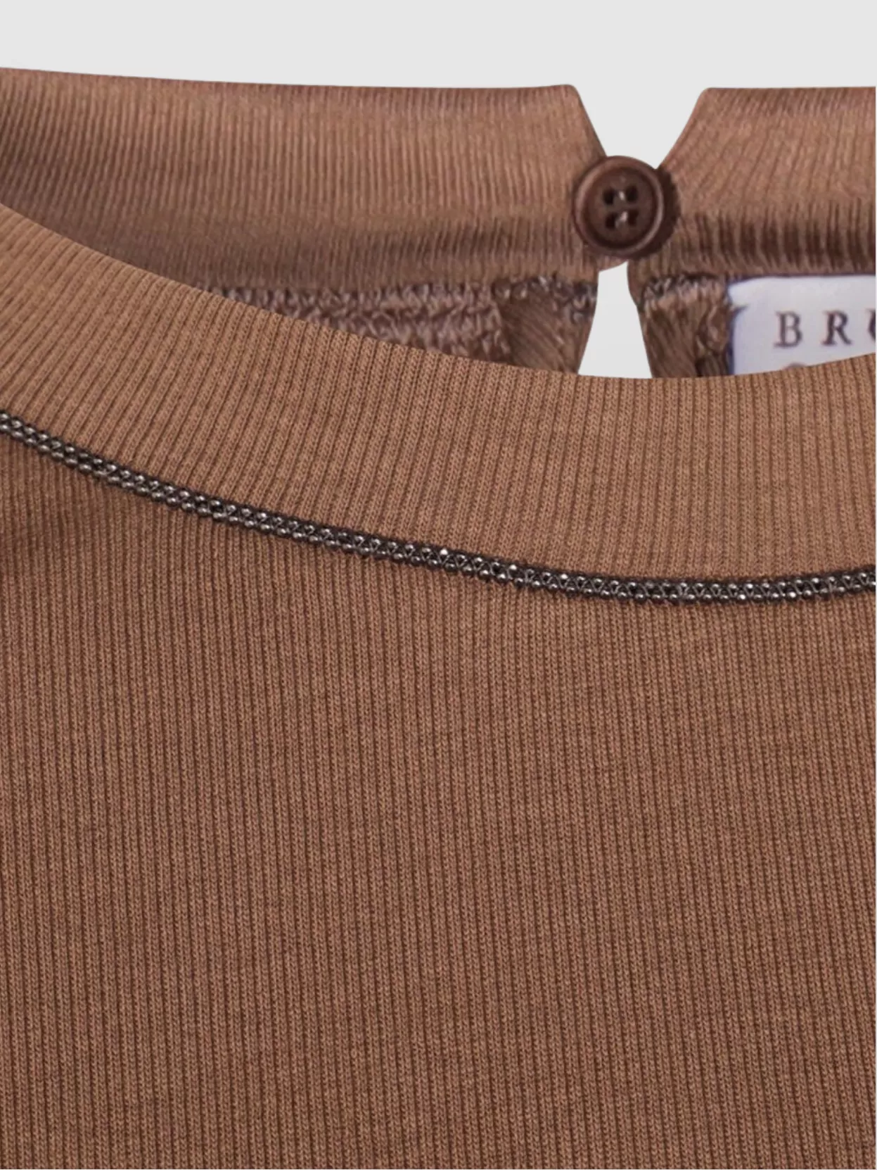 Brunello Cucinelli Ribbed Texture Keyhole Back Top