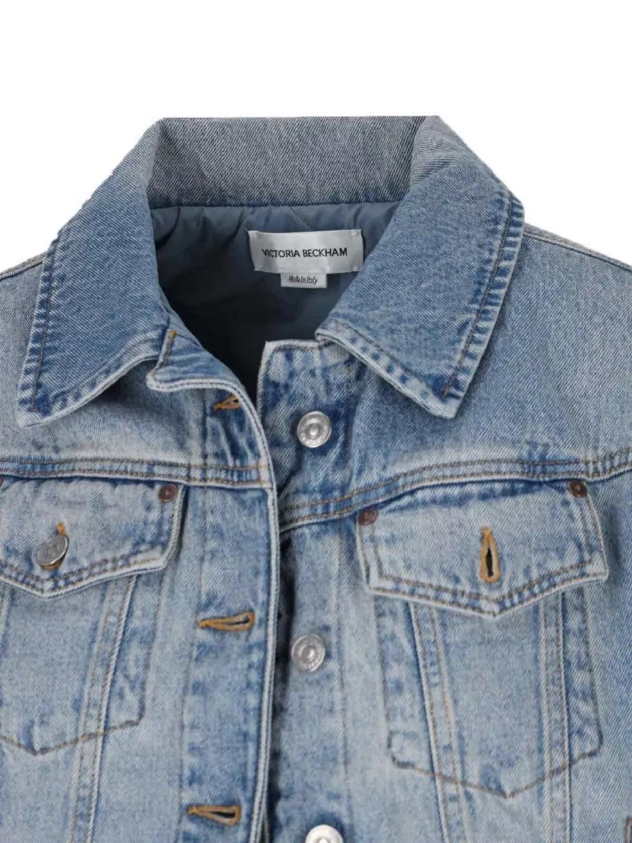 VICTORIA BECKHAM CASUAL JACKET WITH CHEST POCKETS AND COLLARED NECK