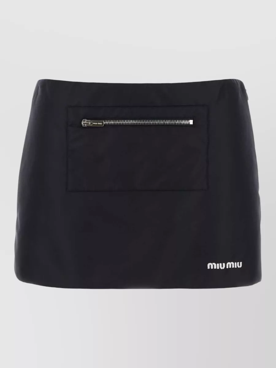 Miu Miu Mini Skirt With Front Zip Pocket