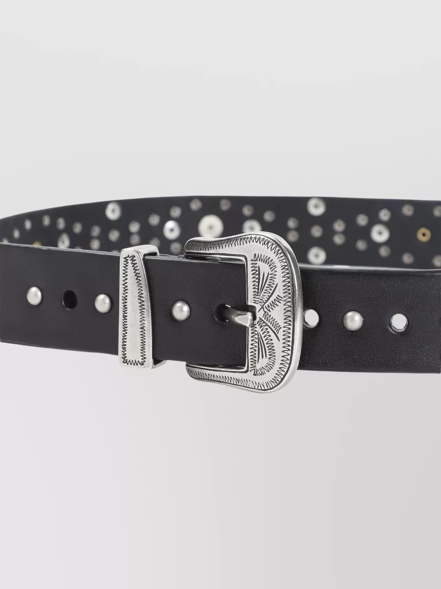 Golden Goose Adjustable Belt Studded Design Decorative Buckle