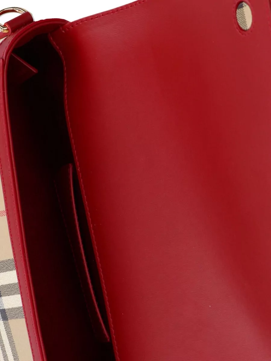 Burberry Plaid Top Handle Crossbody Bag Detachable Strap