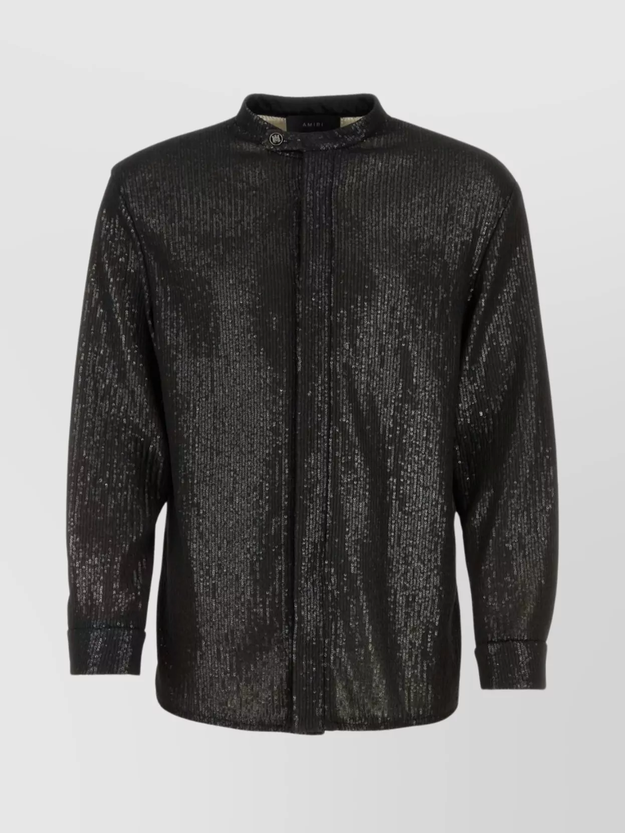 Amiri Sequin Embellishment Stretch Polyester Shirt In Black