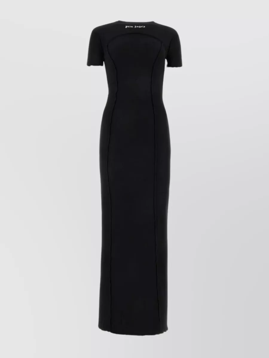 Shop Palm Angels Cotton Dress With Backless Design In Black