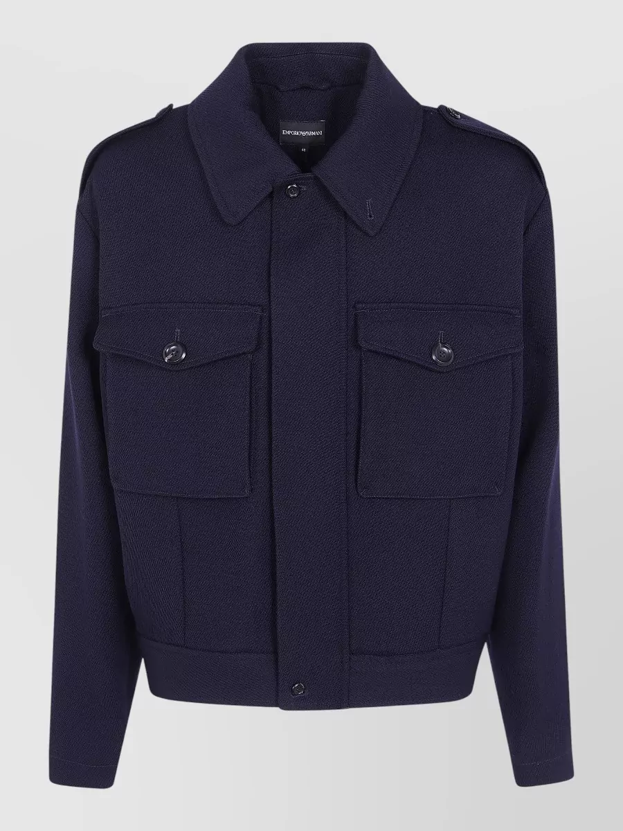 Emporio Armani virgin wool single breasted coat