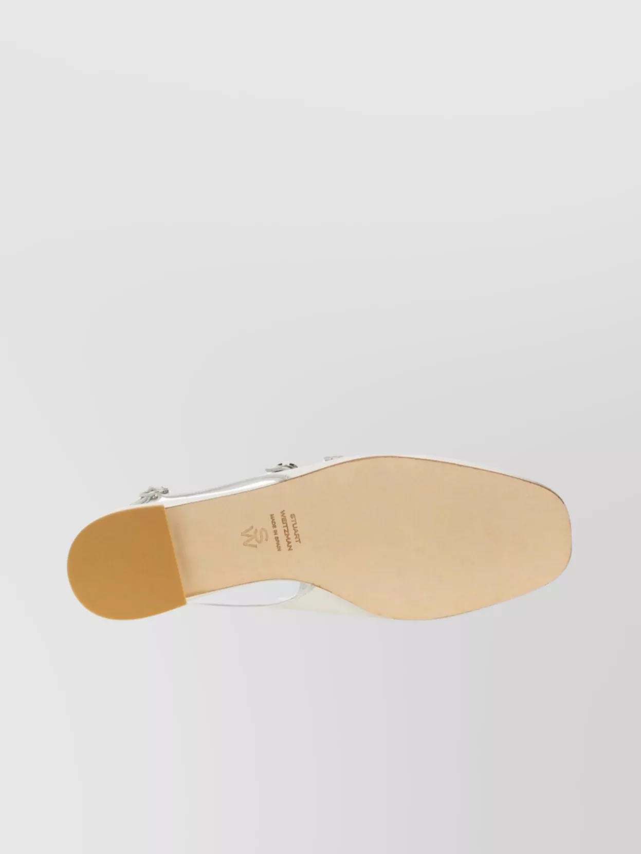 Stuart Weitzman Square Toe Metallic Finish Buckle Detail Pumps