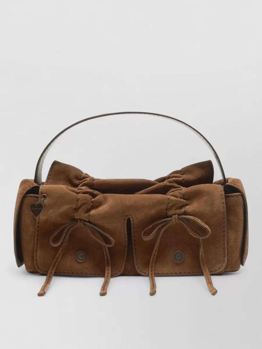 Acne Studios Multipocket Leather Shoulder Handbag In Brown