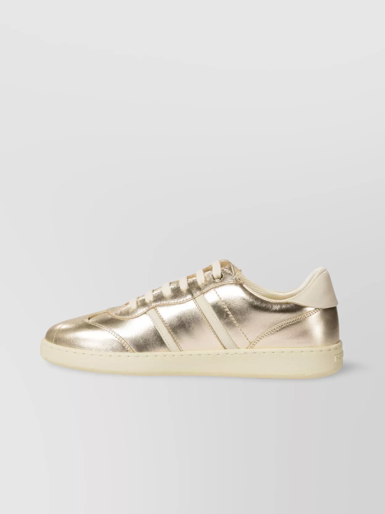 Ferragamo Low-Top Metallic Finish Rubber Sole Sneakers