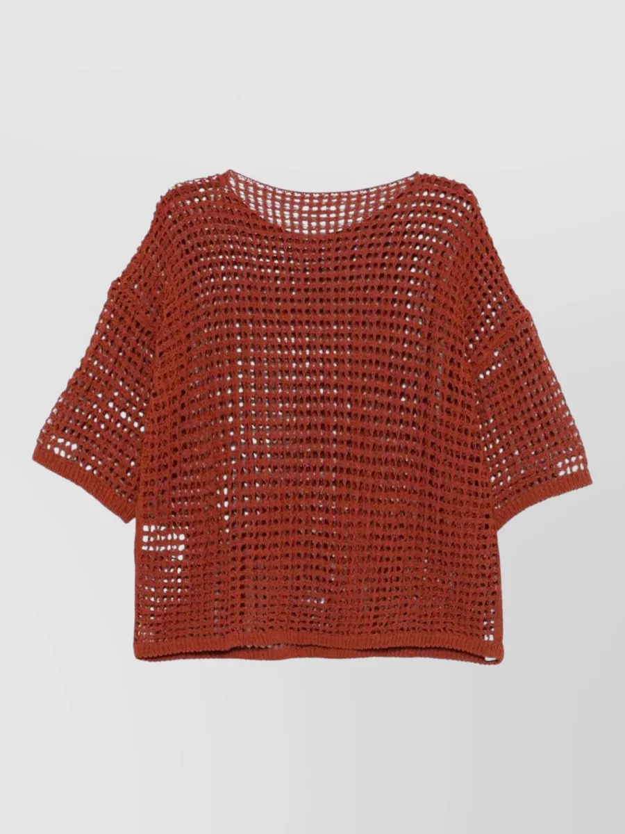 Roberto Collina Short-Sleeve Mesh Top