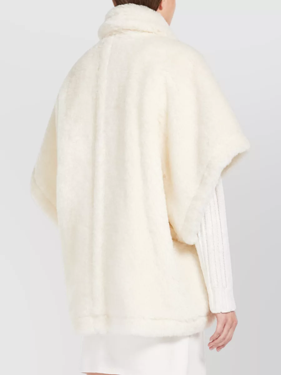 Max Mara Alpaca Wool Silk Fleece Cape
