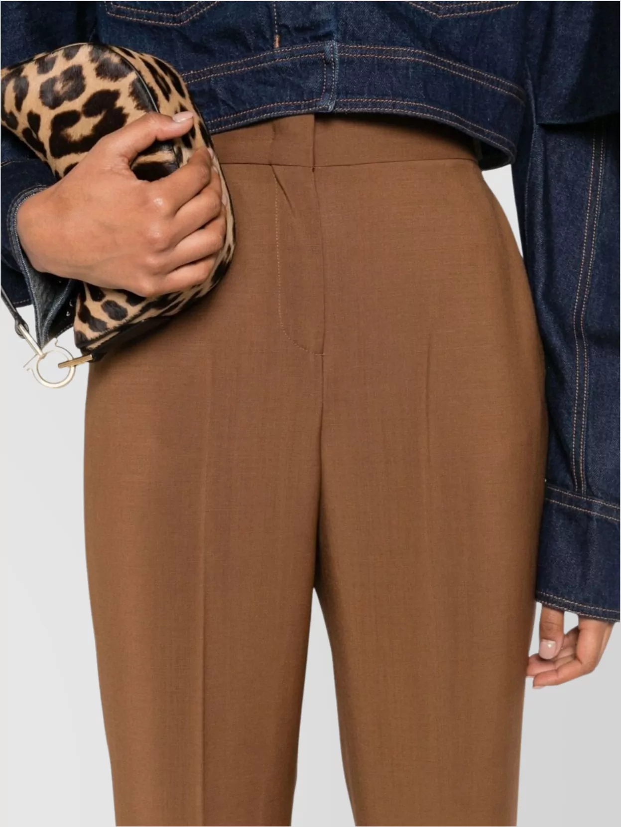 Fendi High-Waisted Flared Leg Wool Trousers