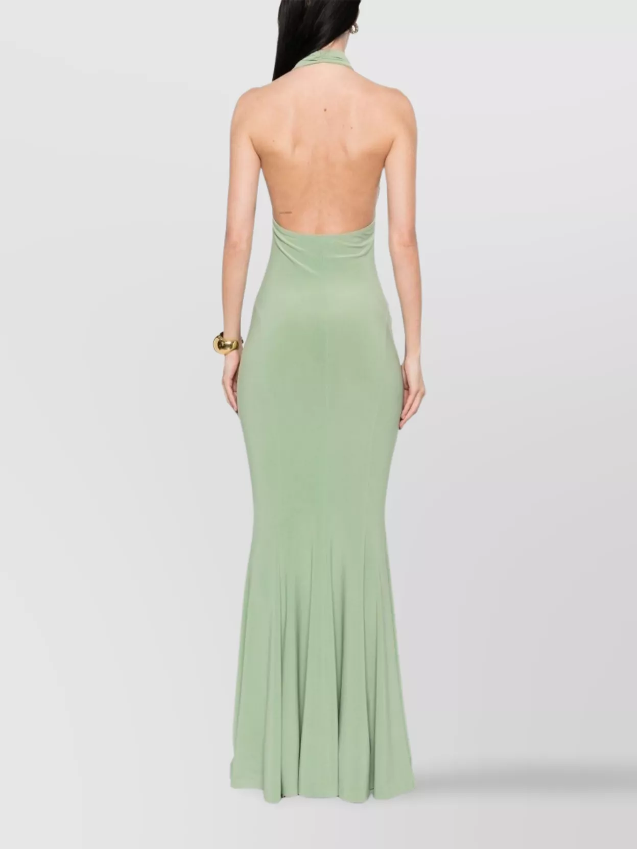 Norma Kamali Long Fishtail Dress Backless Design