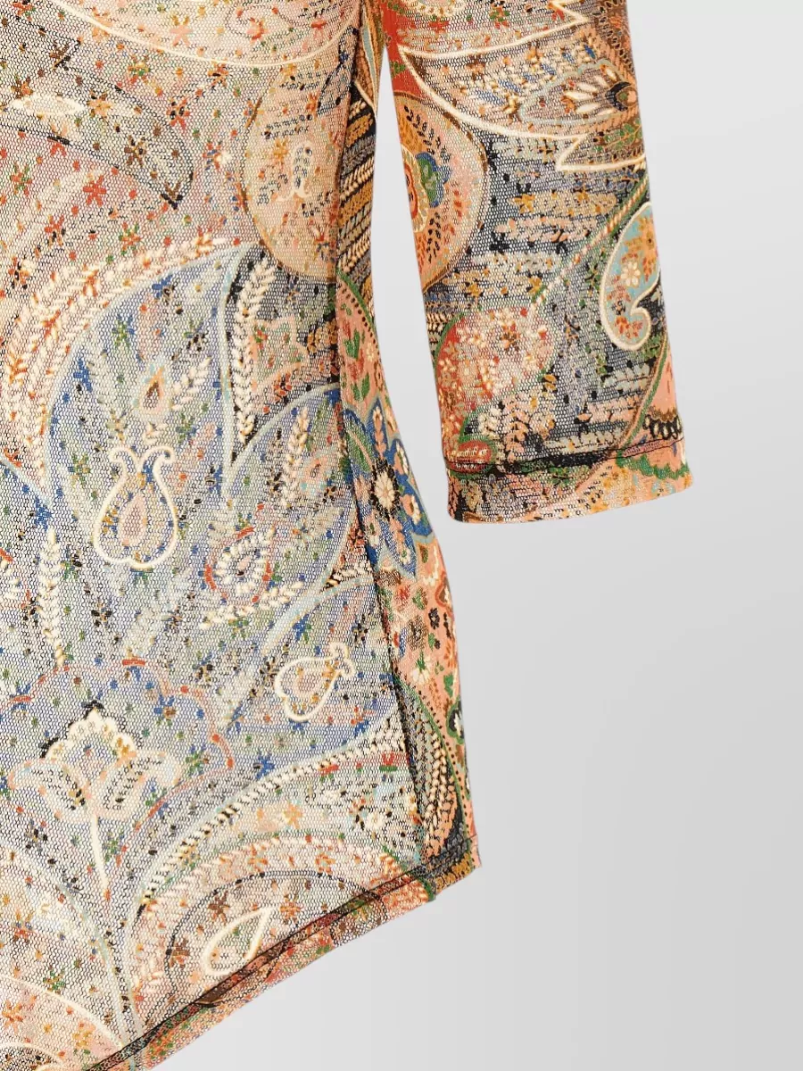 Etro Printed Long-Sleeve Bodysuit
