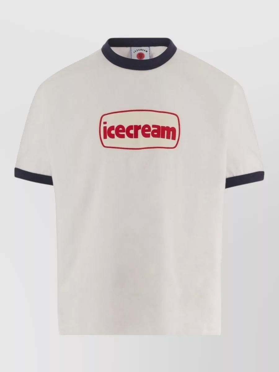 Icecream Cotton v-neck logo-print short-sleeve t-shirt