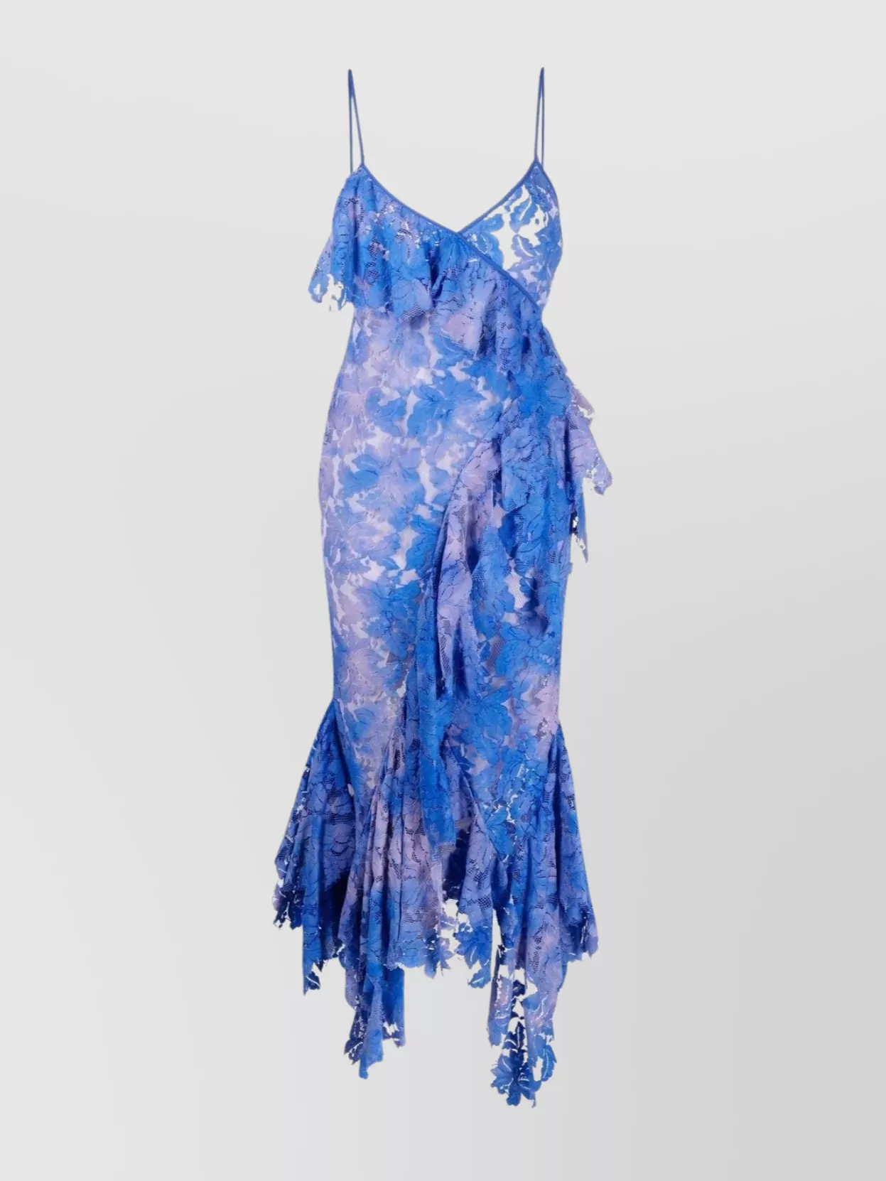 Shop Attico Thelma Dynamic Asymmetric Layered Dress In Blue
